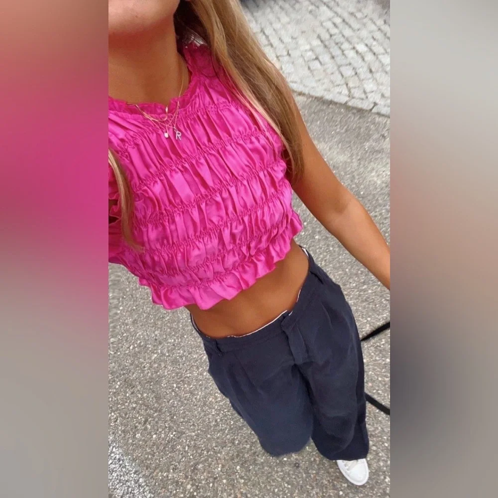 Pink Ruched Zara Top - Picture 1 of 3